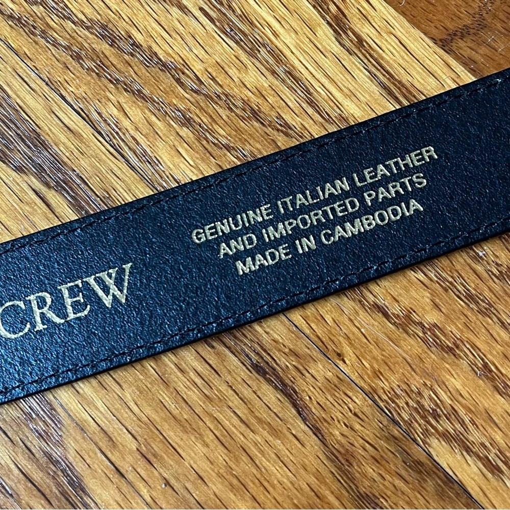 J Crew black embossed leather belt sz M - Picture 7 of 11